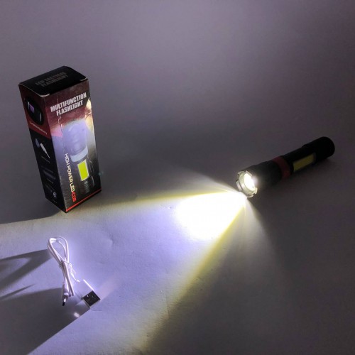 Ліхтар ручний акумуляторний PL-826-P70-COB(white+red), Портативний точковий ліхтар, Похідний ліхтарик