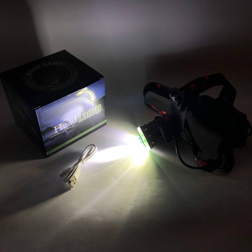 Ліхтар налобний SH-T808-2XPE-20SMD-white/red з датчиком руху, потужний налобний ліхтар для риболовлі