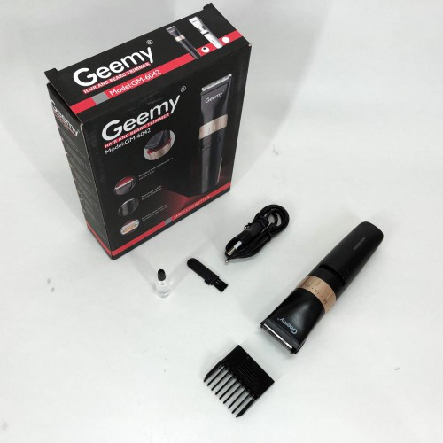 Акумуляторна машинка для стрижки волосся Gemei GM-6042, окантувальна машинка. Колір: чорний