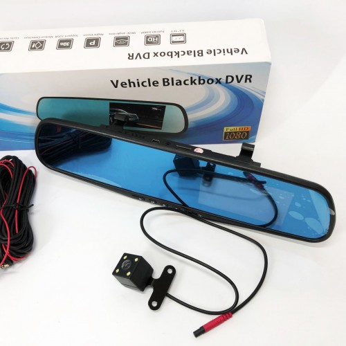 Автомобільний відеореєстратор-дзеркало L-9004 LCD 3.5'' 2 камери 1080P Full HD