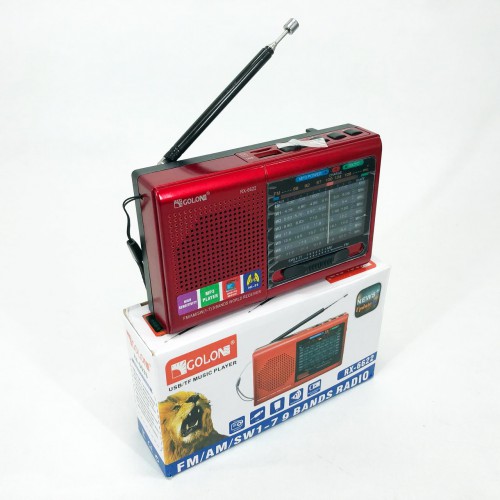 Портативна стовпчик радіо MP3 USB Golon RX-6622. Колір: червоний
