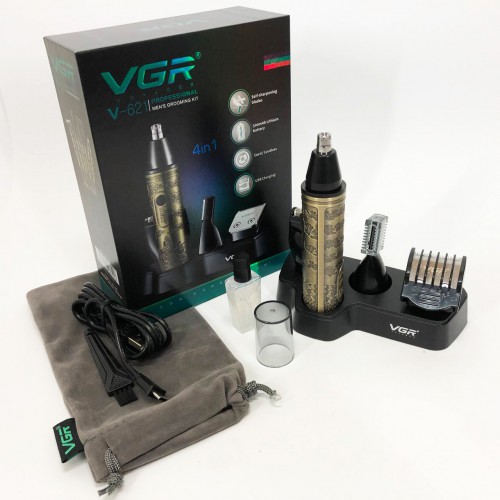 Тример VGR 4 в 1 V-621, Чоловічі електробритви для обличчя, Бритва для вологого видалення волосся.