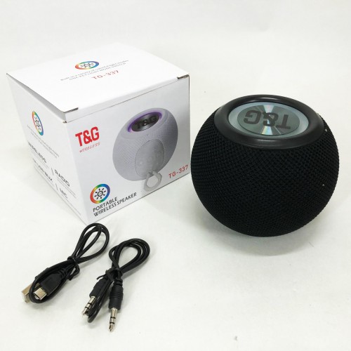 Бездротова потужна колонка TG337 з Bluetooth, RGB-підсвічуванням та радіо. Колір: чорний
