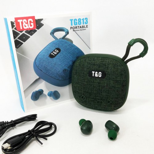 Колонка-Bluetooth із навушниками TG813. Колір: зелений