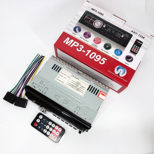 Автомагнітола MP3 1095/7336 BT ISO зі знімною панеллю 1DIN 4х50Вт, Автомагнітола стерео звук