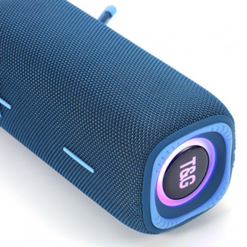 Портативна колонка Bluetooth TG654 8W з підсвічуванням, Акумуляторна колонка для музики. Колір: синій