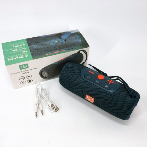 Портативна колонка Bluetooth TG341 зі шнурком, Бездротова колонка портативна потужна. Колір: синій