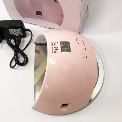 Ультрафіолетова лампа для Манікюру UV LAMP Sun 6, Світлодіодна сушарка для гель лаку. Колір: рожевий