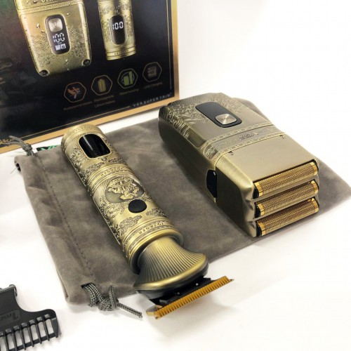 Провідний професійний набір машинка для стрижки та шейвер VGR V-649, Чоловічий акумуляторний тример