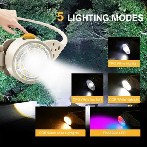 Ліхтар налобний G25-XPG+30SMD(white+yellow+red-blue), Потужний ліхтар на голову, ліхтар для автомеханіка