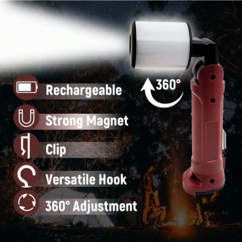 Ліхтар акумуляторний WORKLIGHT-072-XPE 10W 350Lm з гаком та магнітом, Багатофункціональний LED ліхтар