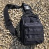 Набір: армійська чорна сумка + тактичний ліхтар професійний POLICE BL-X71-P50
