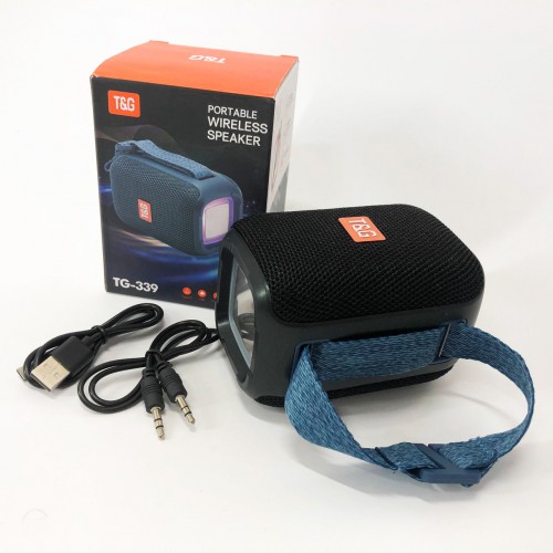 Портативна колонка Bluetooth TG339 5W з RGB підсвічуванням, Акумуляторна колонка для музики. Колір: чорний