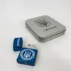 Дугова електроімпульсна запальничка USB металева коробка HL-447. Колір: синій