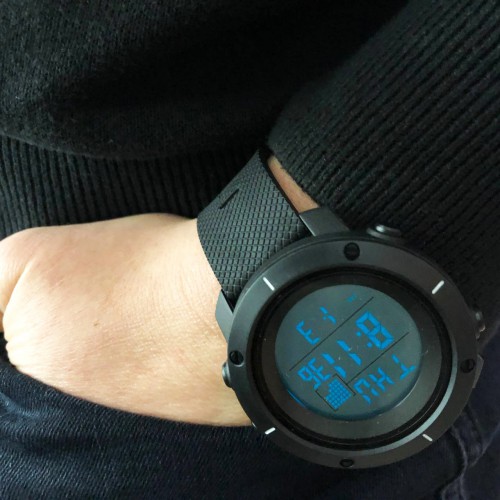 Годинник наручний чоловічий SKMEI 1213BK BLACK BIG SIZE, годинник тактичний протиударний. Колір: чорний