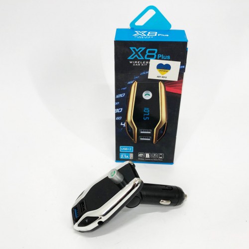 Автомобільний FM модулятор Bluetooth FM X8 plus, FM модулятор з флешкою ​​від прикурювача