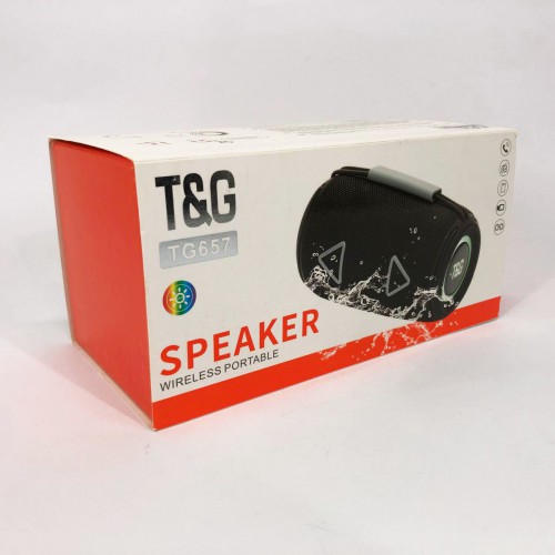 Bluetooth-колонка TG657 з RGB підсвічуванням 1500 mAh, бездротова колонка портативна потужна. Колір: червоний