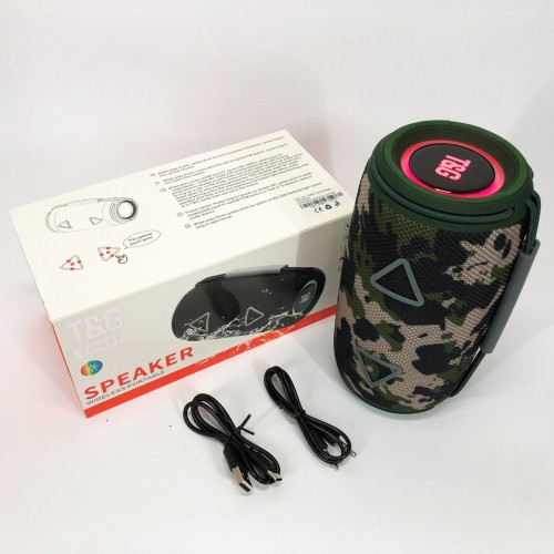 Bluetooth-колонка TG657 з RGB підсвічуванням 1500 mAh, Гучна блютуз колонка. Колір: камуфляж