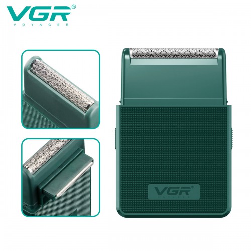 Електробритва VGR V-376 GREEN шейвер, Професійний шейвер-електробритва, Портативна бритва