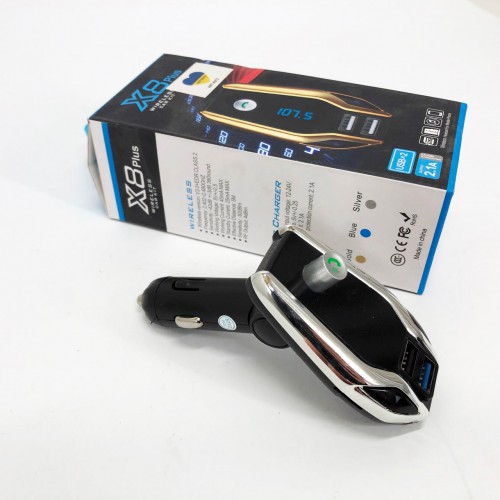 Автомобільний FM модулятор Bluetooth FM X8 plus, FM модулятор з флешкою ​​від прикурювача