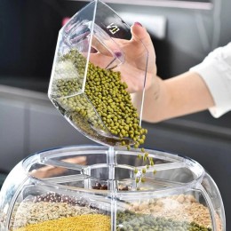 Поворотний диспенсер для круп органайзер-дозатор сипучих продуктів, Прозорі контейнери для спецій