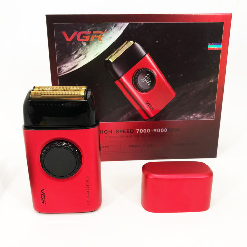 Електробритва VGR V-378 RED шейвер, подвійне лезо + триммер, регулювання потужності 7000-9000 RPM