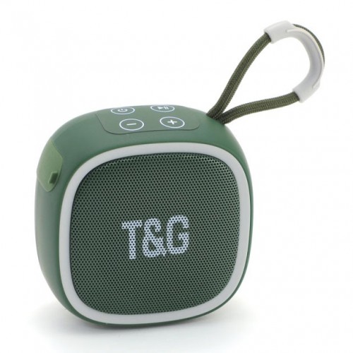 Портативна Bluetooth-колонка TG659 з ремінцем, Бездротова колонка портативна потужна. Колір: зелений