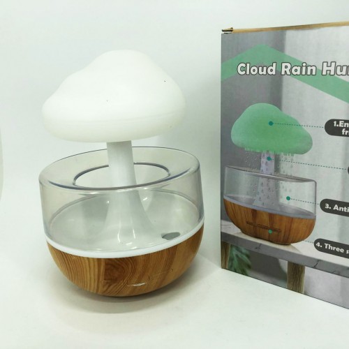 Нічник-зволожувач з ефектом дощу Cloud Rain Humidifier, Аромадіфузор зволожувач повітря для дому