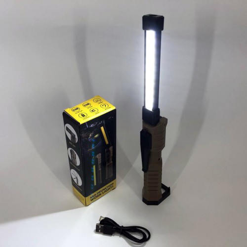 Світлодіодний ліхтар Power Bank кемпінг WL-08 XPE+COB, червоний+білий+жовтий, магніт, гачок