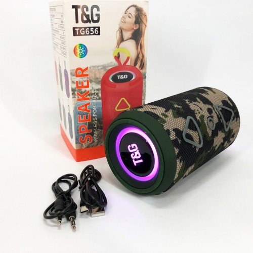 Bluetooth колонка портативна TG656 FM-радіо, Гучна колонка для вечірки. Колір: камуфляж