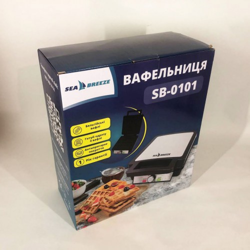 Електровафельниця для бельгійських вафель SeaBreeze SB-0101 1200 Вт, Якісна вафельниця для вафель