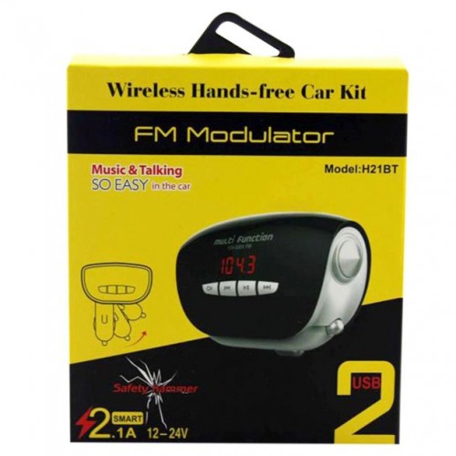 Автомобільний Трансмітер FM модулятор MOD, Usb трансмітер, FM модулятор з акумулятором. H21 BT