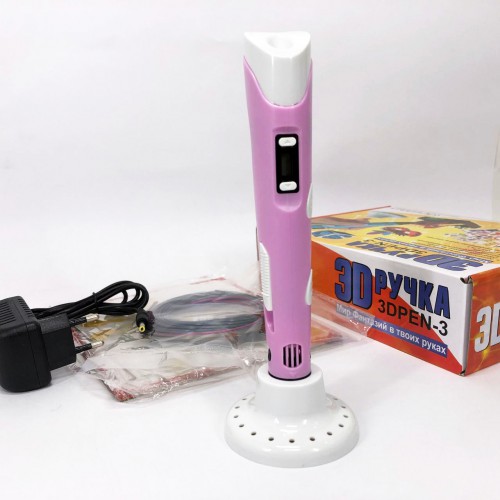 3D ручка Smart 3D Pen 2 c LCD дисплеєм, 3D ручка для розвитку уваги. Колір: рожевий