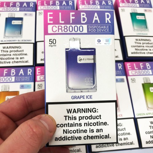 Elf bar CR8000. Виноград (Grape Ice)
