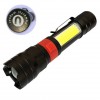 Ліхтар ручний акумуляторний PL-826-P70-COB(white+red), Портативний точковий ліхтар, Похідний ліхтарик