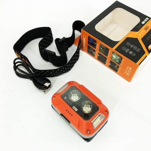 Ліхтар налобний WH-0218-XPG(white+yellow)+SMD(red), Налобний ліхтар для туризму риболовлі та полювання