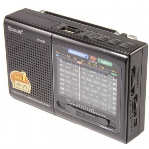 Портативна стовпчик радіо MP3 USB Golon RX-6622. Колір: чорний