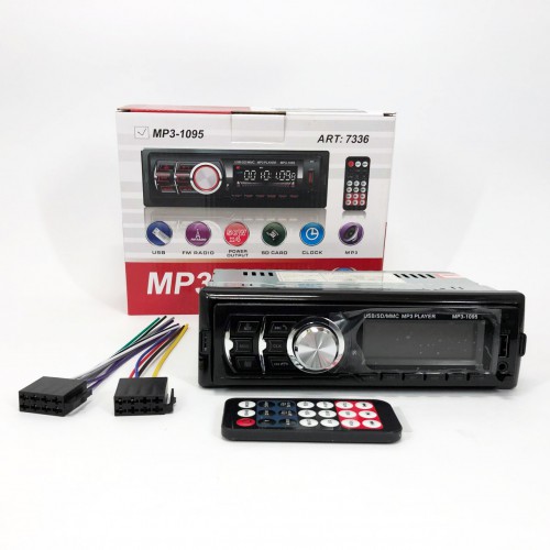 Автомагнітола MP3 1095/7336 BT ISO зі знімною панеллю 1DIN 4х50Вт, Автомагнітола стерео звук
