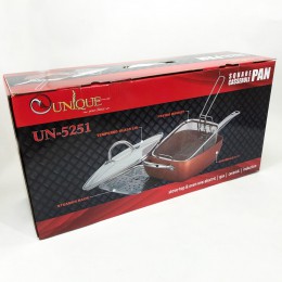 Сковорода-фритюрниця UNIQUE UN-5251 квадратна антипригарна з пароваркою та каструлею + скляна кришка 24 см