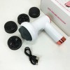 Масажер антицелюлітний для тіла рук та ніг 4 насадки 6 швидкостей Deep Rolling Massager. Колір: білий