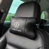 Набір подушок 2шт в авто Volkswagen з натуральної шкіри, на підголовник у машину, Автомобільна  подушка