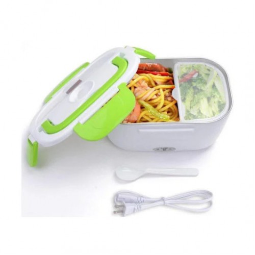 Ланч бокс електричний з підігрівом Lunch Heater 220 V Pro, Термос для їжі для дітей. Колір: зелений