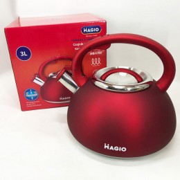 Чайник Magio MG-1193 3 л зі свистком, маленький чайник для газової плити, металевий чайник