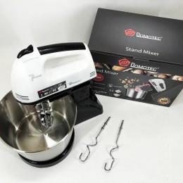 Міксер стаціонарний із металевою чашею Domotec R6637W Кухонний електричний на 250 Вт 7 швидкостей