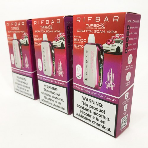 Rif Bar TURBO-X 25000. Кислий виноград Солодка вата (Sour Grape Cotton Candy)