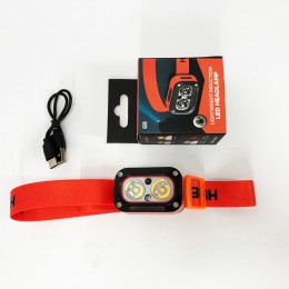 Ліхтар налобний G08-2XPG(white+yellow)+LED(red), Налобний ліхтар для автолюбителів, Led ліхтар налобний