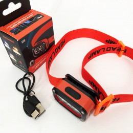 Ліхтар налобний G08-2XPG(white+yellow)+LED(red), Налобний ліхтар для автолюбителів, Led ліхтар налобний