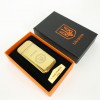 Дугова електроімпульсна запальничка USB Герб України індикатор заряду, ліхтарик HL-442. Колір: золотий
