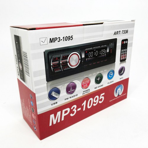 Автомагнітола MP3 1095/7336 BT ISO зі знімною панеллю 1DIN 4х50Вт, Автомагнітола стерео звук