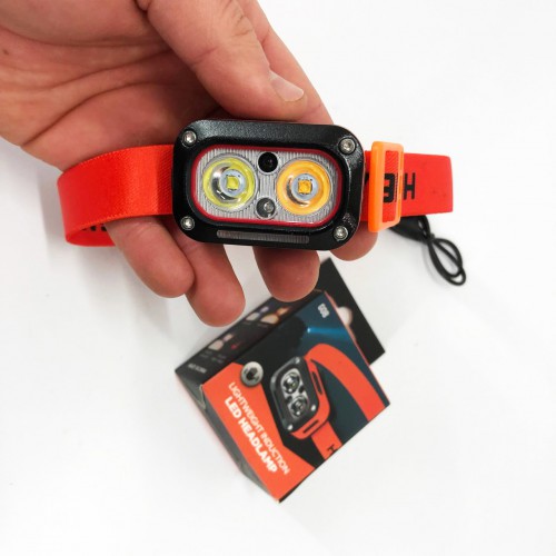 Ліхтар налобний G08-2XPG(white+yellow)+LED(red), Налобний ліхтар для автолюбителів, Led ліхтар налобний